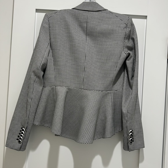 Veronica Beard black and white small checked peplum blazer - Picture 5 of 11